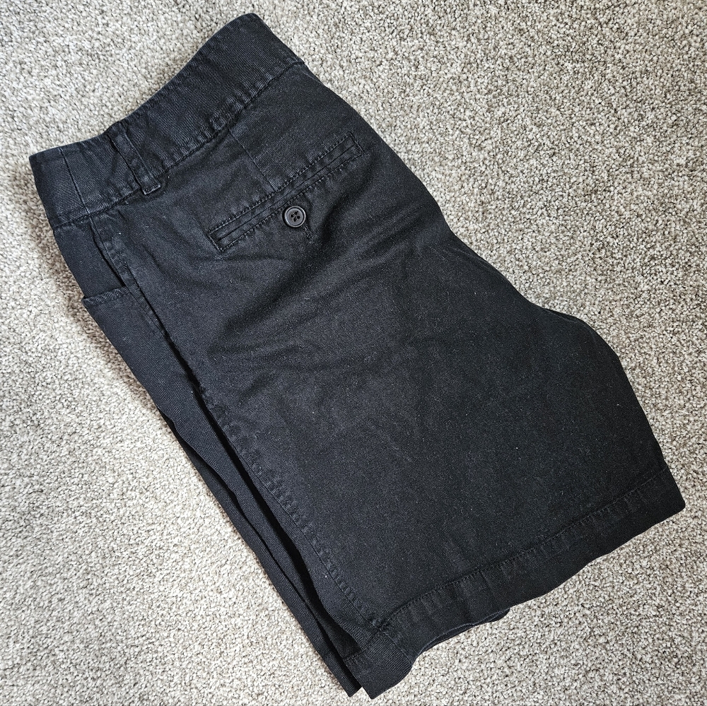 Black Cotton Chinos 8P Togo 97% Cotton 7.5" Inseam Medium Rise